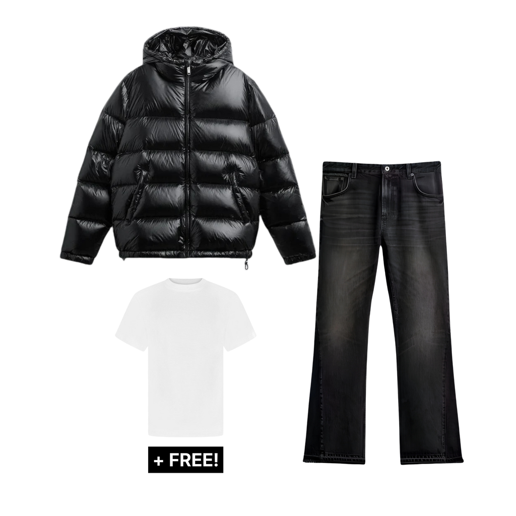 BLACK PUFFER OUTFIT