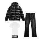 BLACK PUFFER OUTFIT